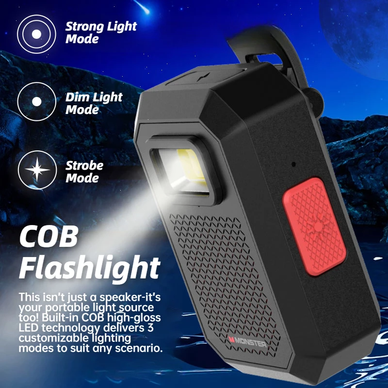 Monster X901 TWS Speaker Bluetooth Stereo Kotak Suara Bluetooth Portabel Clip-on Magnetik Dapat Dipakai Subwoofer Tahan Air IPX67