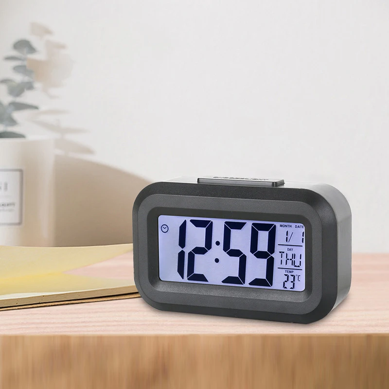Mini Digital Timer Alarm Clock Silent Desktop Bedside Electronic Clock for Study Homework Kitchen Cooking