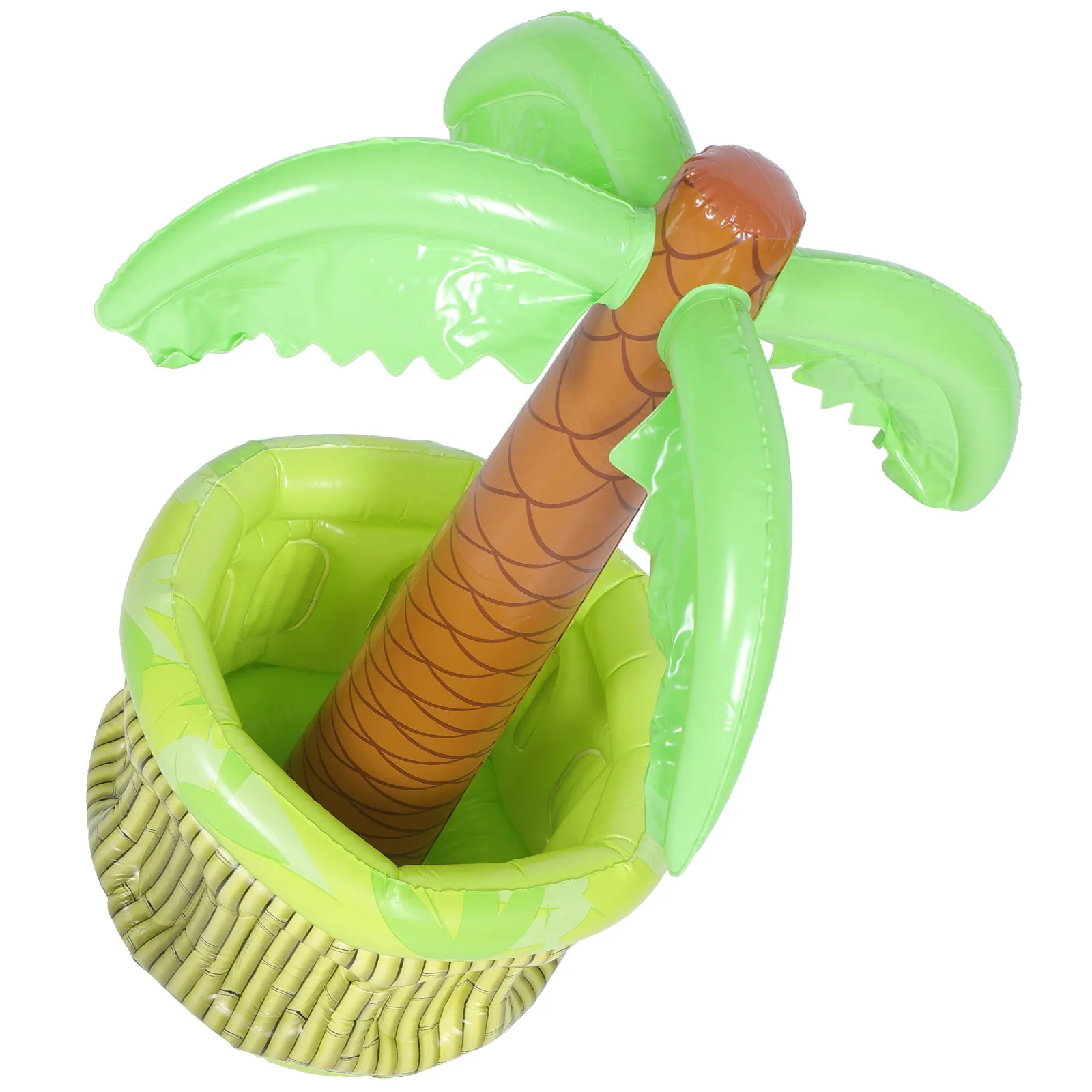 Palm Tree Shaped Inflatable Ice Bucket PVC Beer Holder for Pool Beach Party Outdoor Summer Drink Cooler Accessory