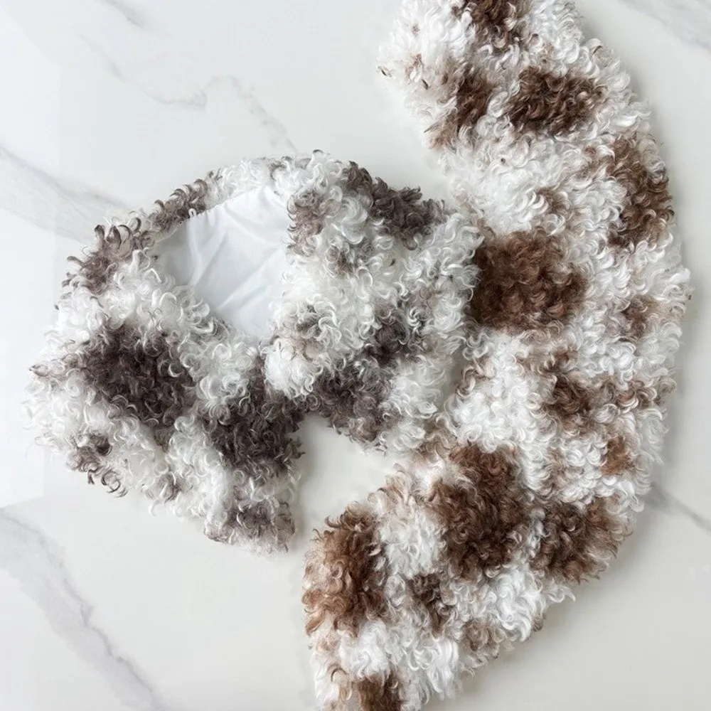 Autumn Winter Soft Fluffy Fur Scarf Thicken Cold Resistant Cross Neckerchief Warm Collar Scarves Neck Warmers