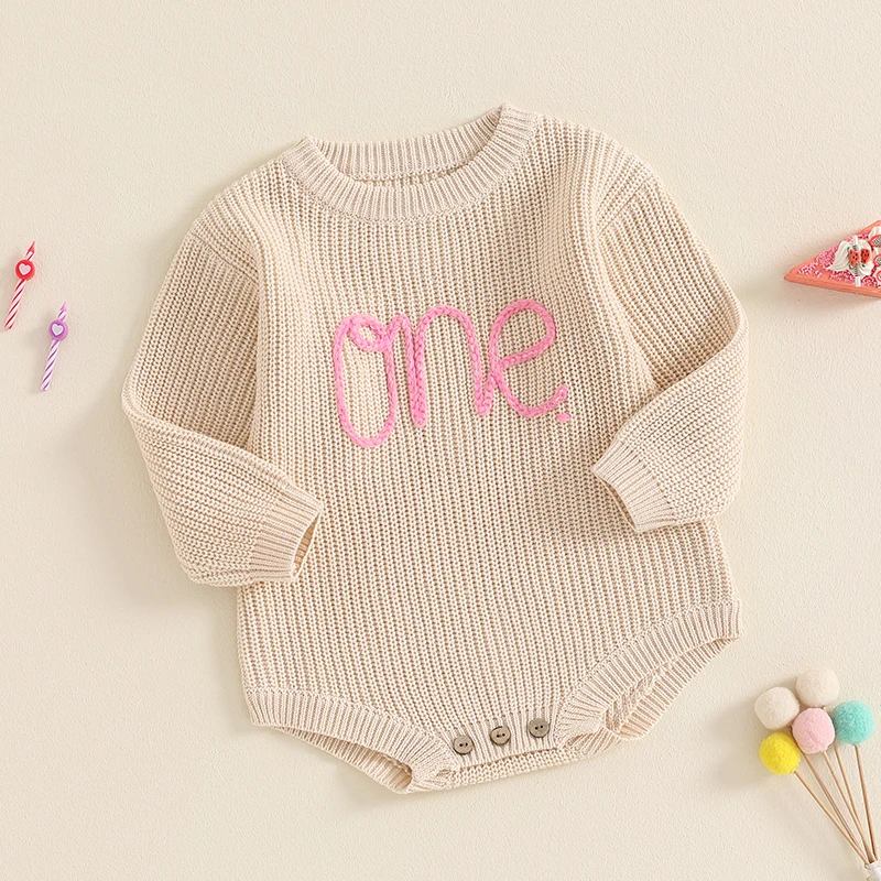 First Birthday Outfit Girl 1st Birthday Girl Outfit Baby Sweater Romper Cute Sweater  Warm Winter Clothes