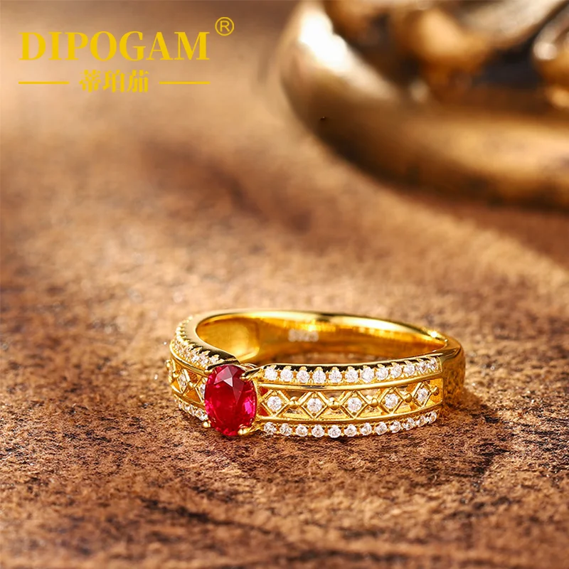 

Кольцо с выращенным рубином 0.7 карата, кроваво-красное, классический универсальный дизайн, серебро 925 пробы, модный ювелирный аксессуар