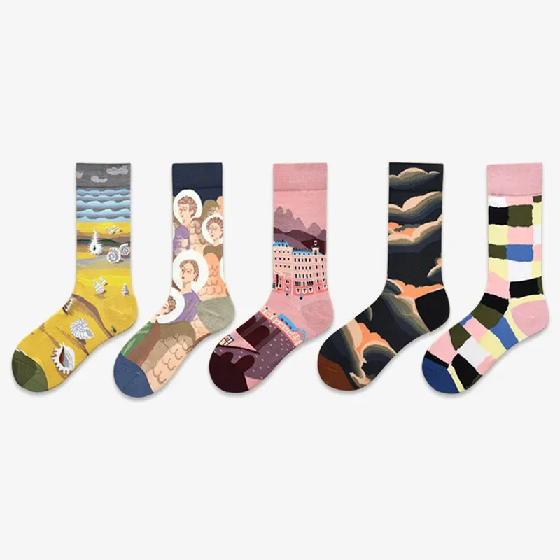 2024 Autumn and winter new socks female French plant series in high tide women's socks  designer socks