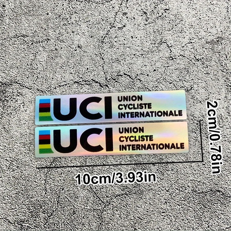 2Pcs UCI Certified Laser Cut Bike Seat Bar Sticker, UV Gradient Rainbow Waterproof Scratch Resistant Vinyl Decal view 2
