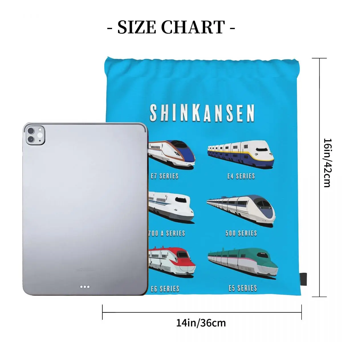 Japanese Shinkansen Bullet Trains Backpacks Drawstring Bags Drawstring Bundle Pocket Storage Bag Book Bags For Man Woman Student