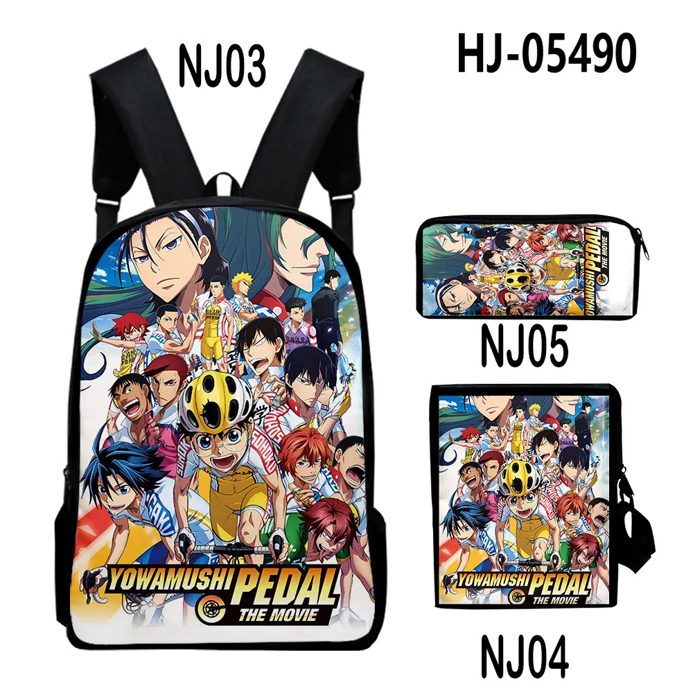 Harajuku Youthful Yowamushi Pedal 3D Print 3pcs/Set Student Travel bags Laptop Daypack Backpack Shoulder Bag Pencil Case