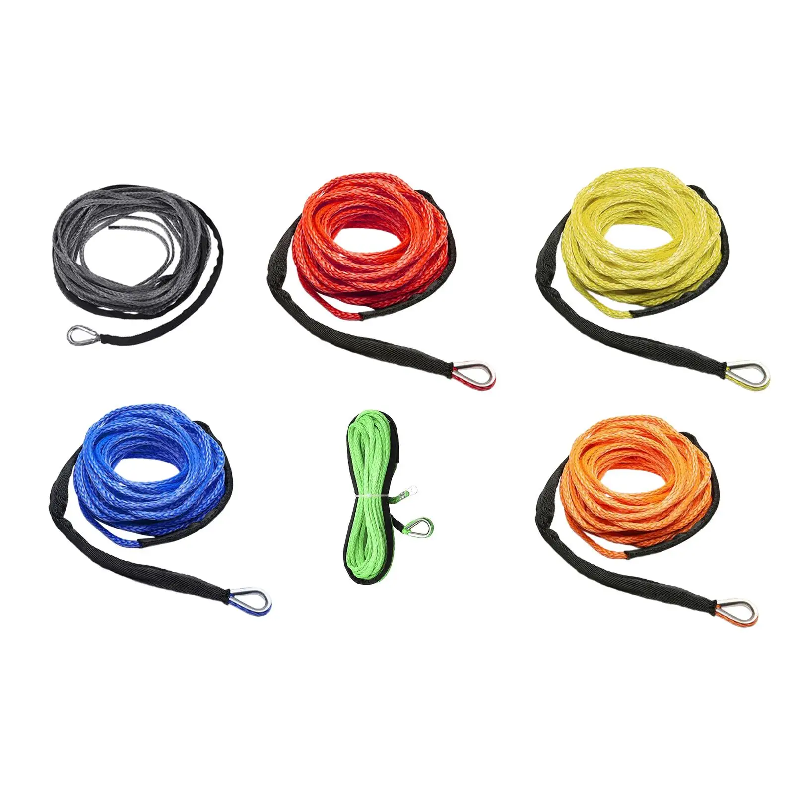 

Synthetic Winch Rope with Protecing Sleeve Car Tow Strap Vehicles Tow Rope Trailer Rope for Automobile Vehicles ATV Car UTV