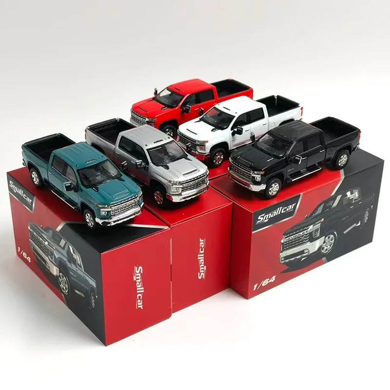 Small Car Diecast Alloy 1:64 Scale Silverado Pickup Truck Car Model Ornament Souvenir Display Collection Hobby Gift