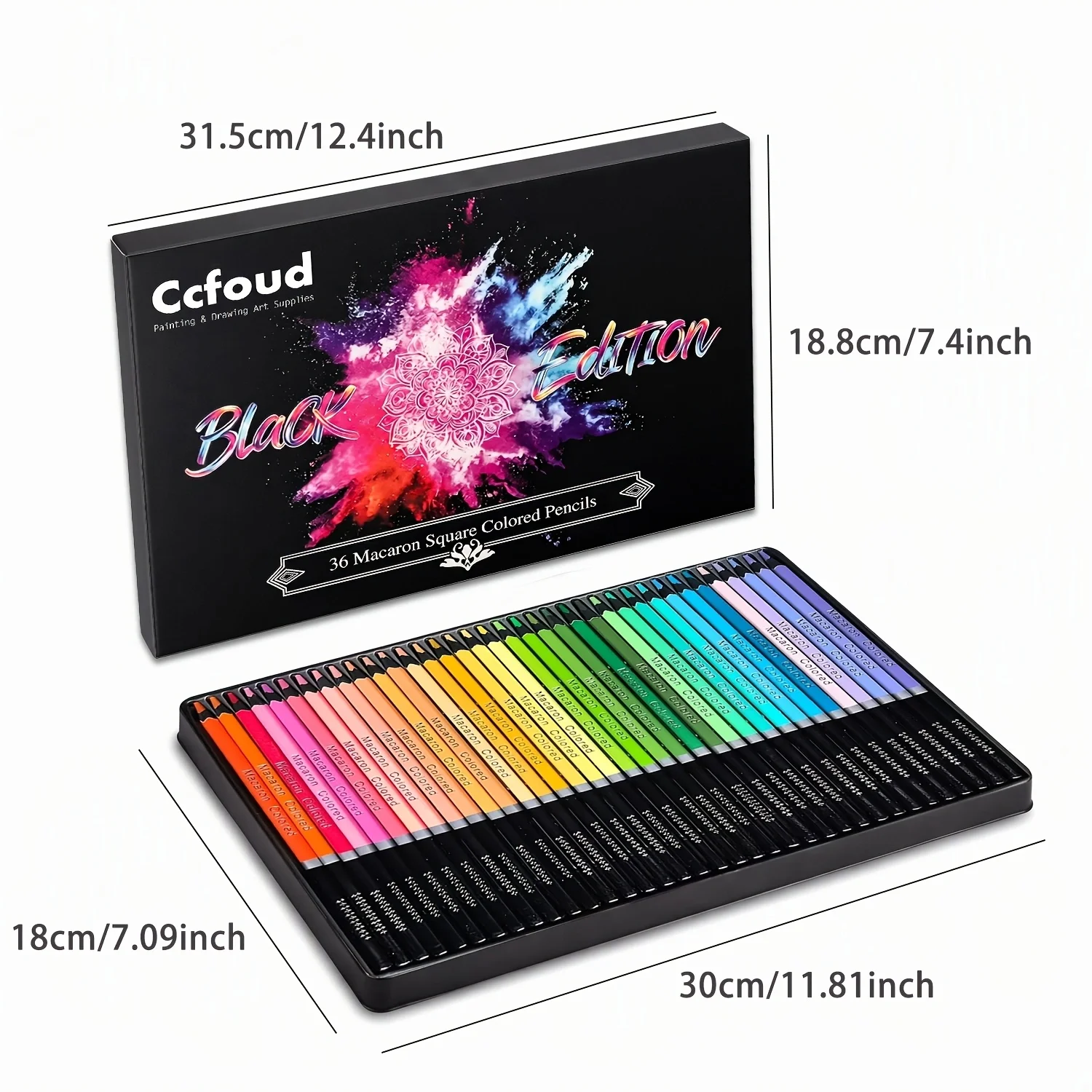 16-120Pcs Macaron Square Colored Pencils,Soft Core,Pastel/Skin Tone/Fluorescent Oil-Based,for Coloring Sketching Art Gift