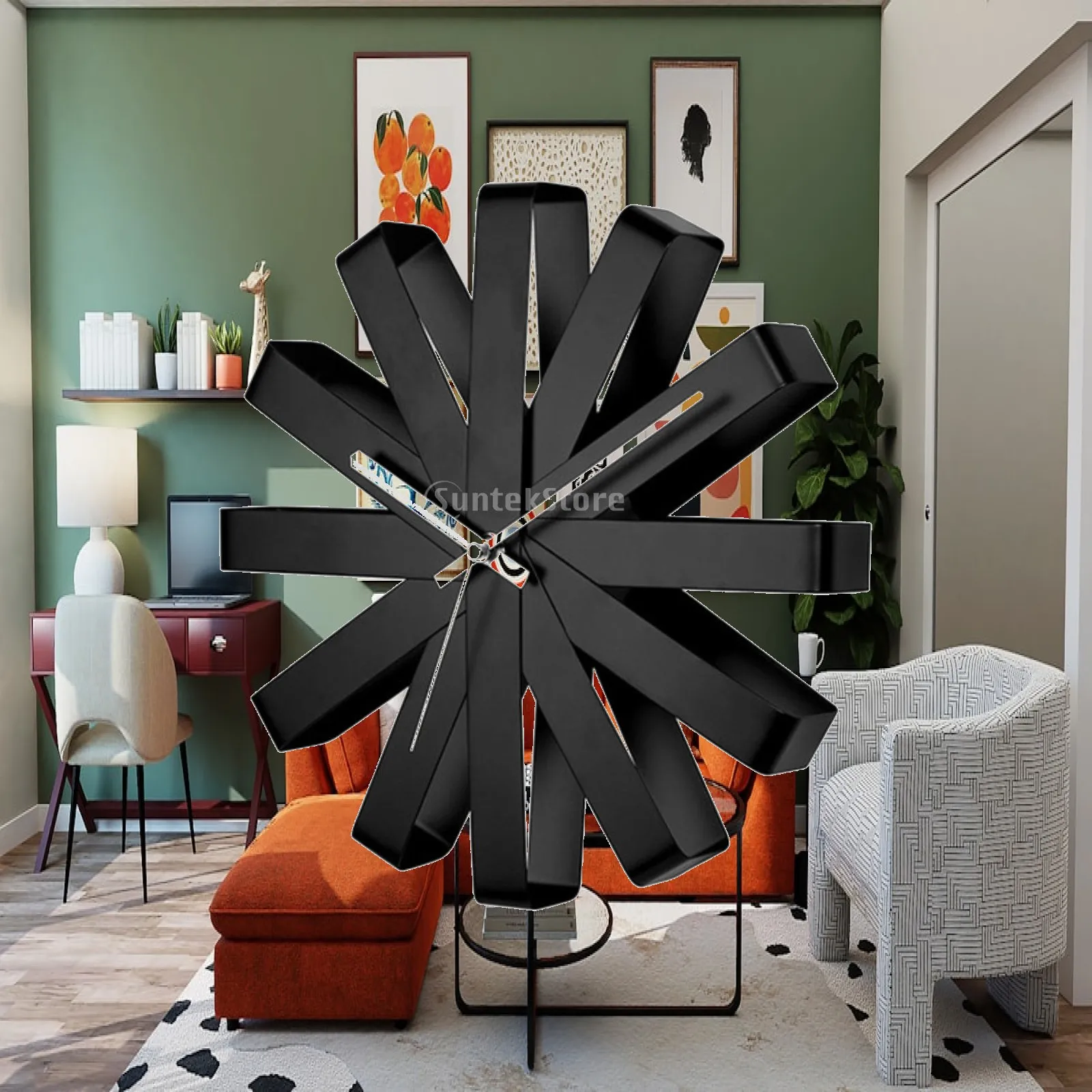 Decorative Wall Clock Geometric Structure Stainless Steel Nordic Large Statement Clock for Entryway