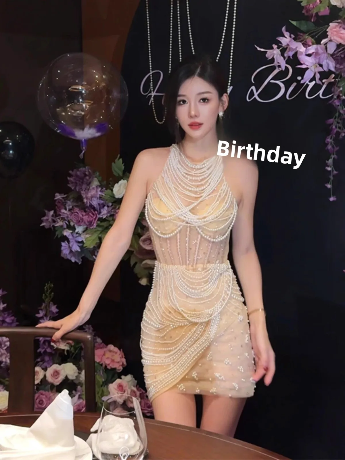 

Ele French Sle Evening Gown Heavy Embroidery Birthday Par Women's Dr Ball Skirt High Waist Me No Sve Bodycon