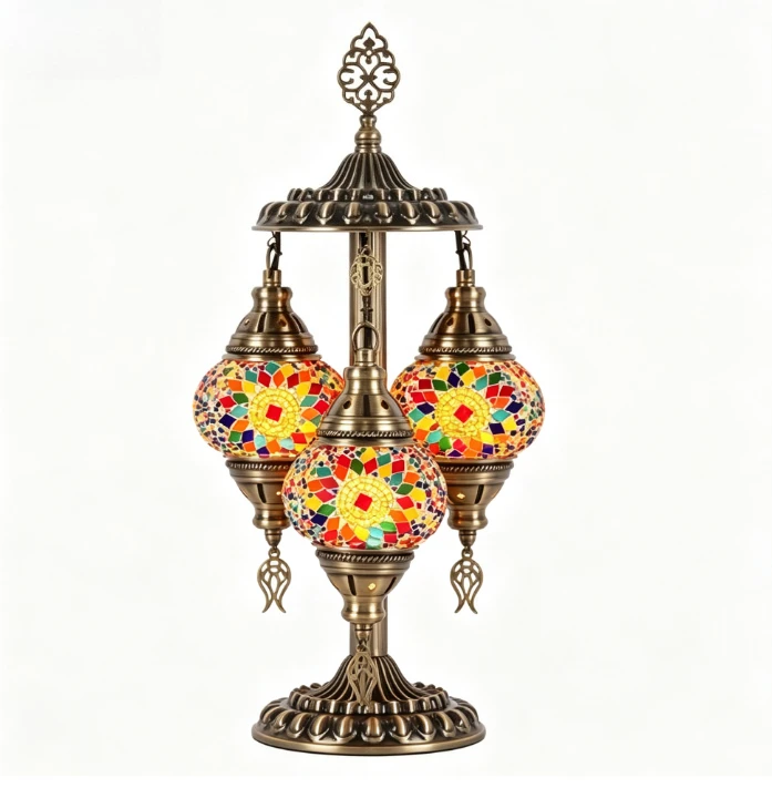 Vintage Table Lamp Handmade Moroccan Mini Desk Light Romantic Exotic Boho Bedroom Living Room Ethnic European Decor Gift