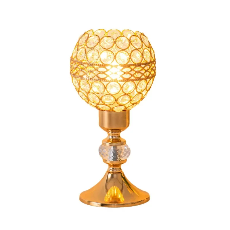 Crystal Desk Lamp luxury bedroom bedside lamp atmosphere light For Wedding Table Centerpiece Christmas Party Home Decoration