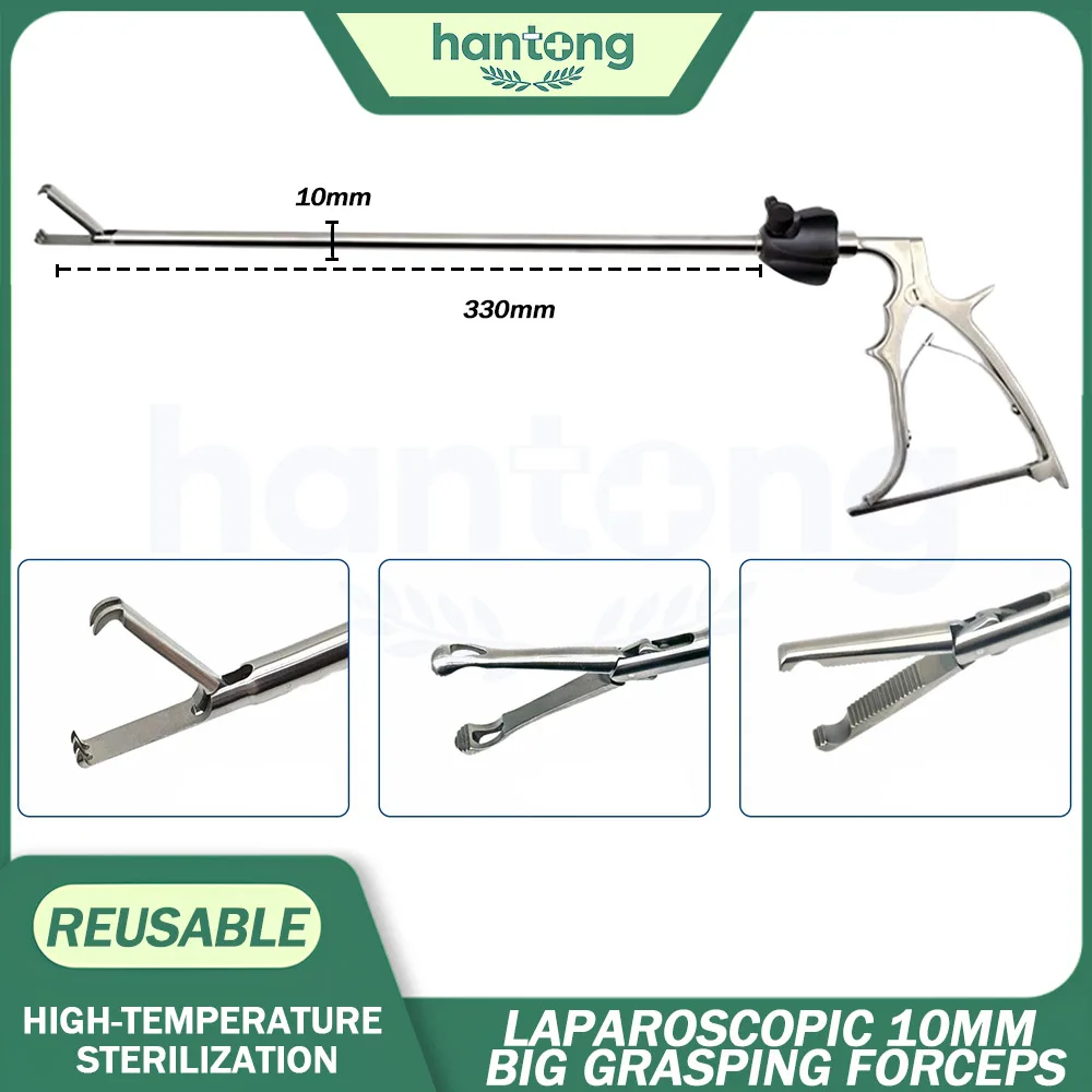 Laparoscopic surgical instruments large right angle dissector forceps atraumatic grasping forceps curved scissors 10mm