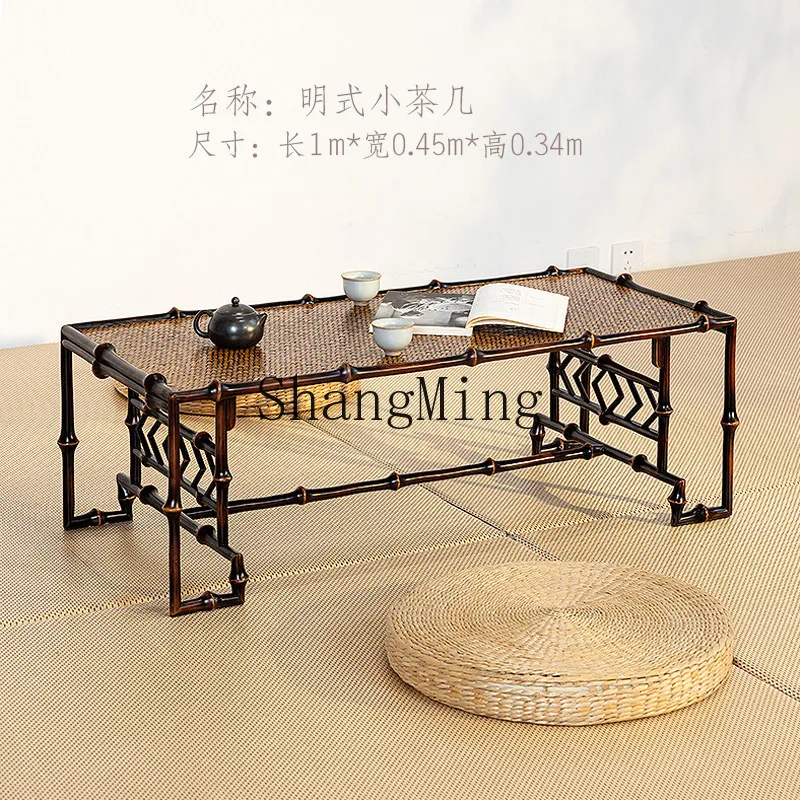 FG small coffee table balcony bay window household bamboo handmade short coffee table tatami table
