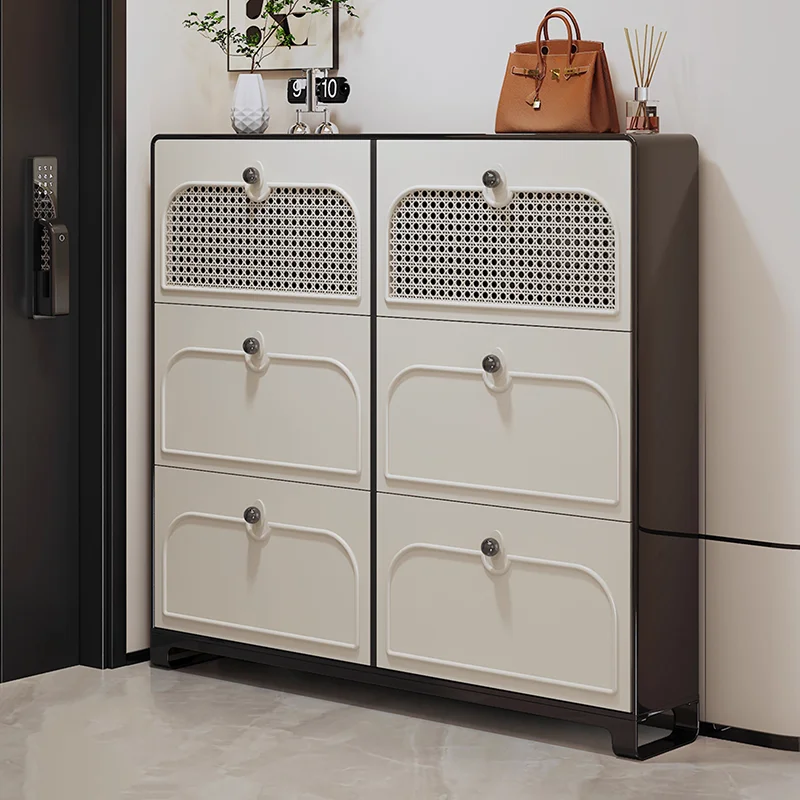 خزانة الأحذية العمودية الحديثة المنظم تخزين غرفة المعيشة المتنقلة صندوق عرض رف الأحذية الفاخرة مصمم موبليس أثاث المنزل #1