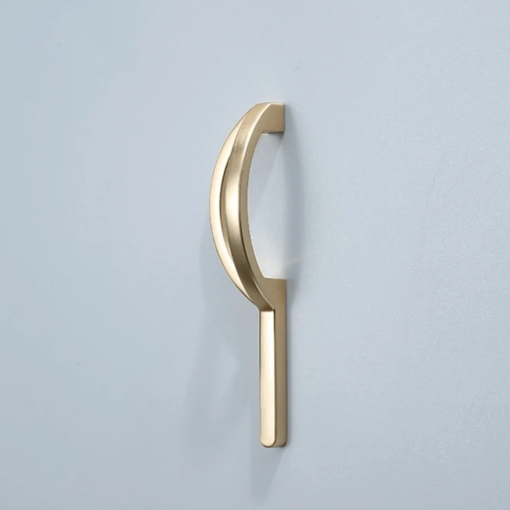 

Gold Chinese Style Cabinet Handles Unique Line Design Comfortable Grip Gold Wardrobe Pulls Durable New Design