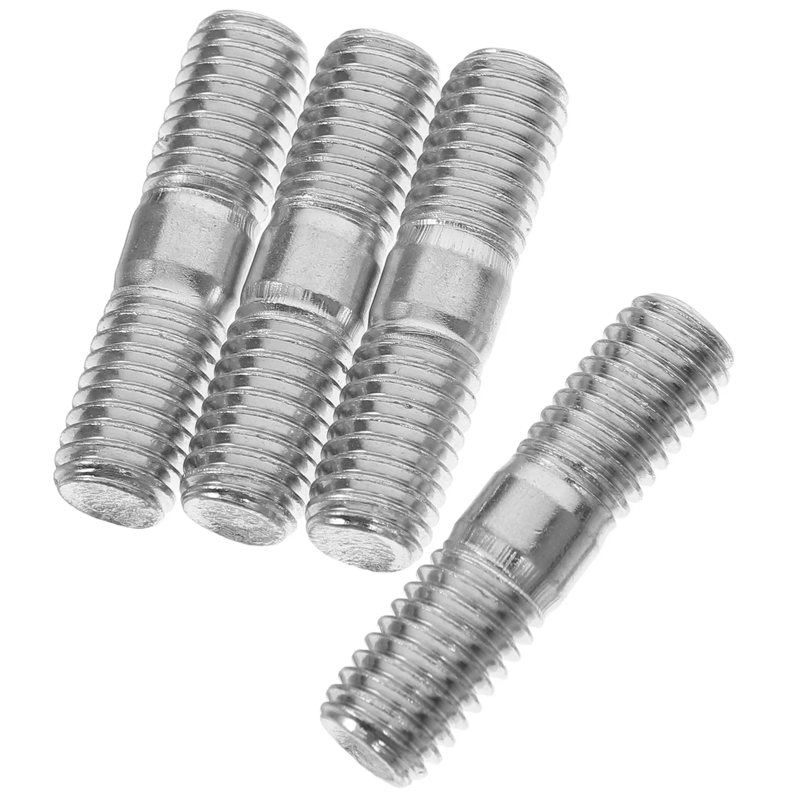 

4pcs Muffler Screws Fine Rod Dual Bolts Double End Steel Threaded Studs Replacement Deep Threaded Carbon Steel for Generator