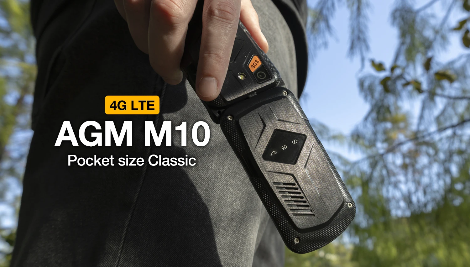 AGM M10 Rugged 4G Feature Phone Big Button Full Band Flip Phone Dual SIM Cellphone With Loud Speaker English or Russian Keyboard