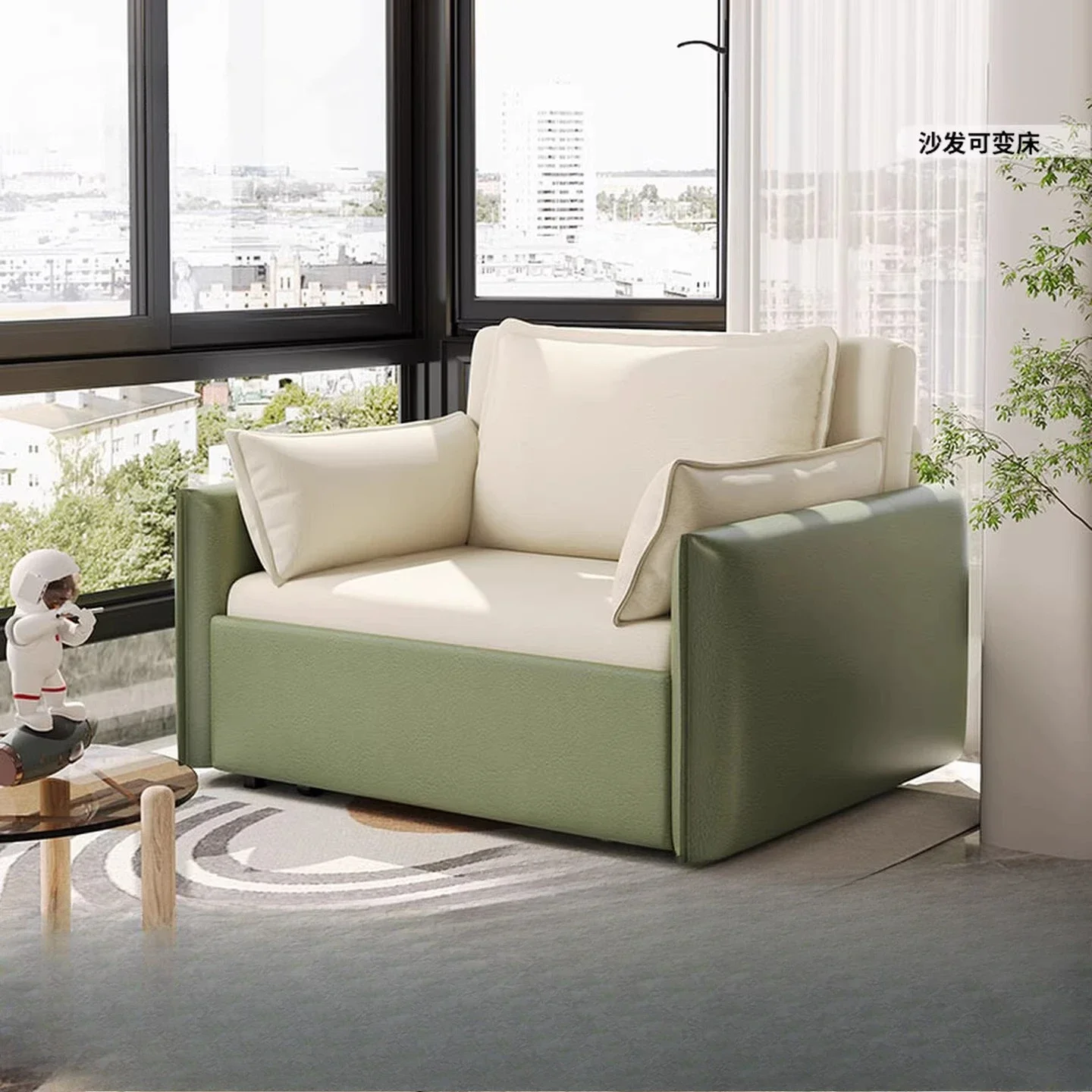 Foldable sofa bed balcony leisure multi-functional small apartment Internet celebrity cat scratching cloth book room