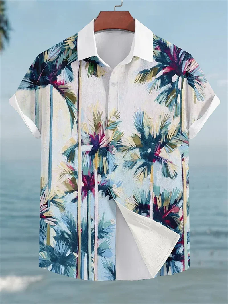 

Новая летняя рубашка, гавайская рубашка, мужская рубашка для пляжного отдыха, топ с короткими рукавами, повседневная мужская рубашка, модная