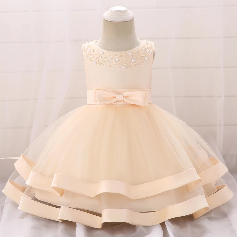 Formal Newborn Clothes 1st Birthday Christening Dress For Baby Girl Dresses Beading Party Princess Girls Dress 1 2 Year