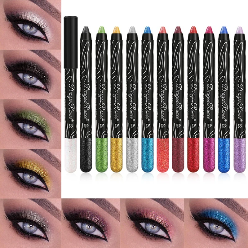 Waterproof Pearlescent Eyeshadow Eyeliner Pencil Lasting Glitter Matte Nude Eye Shadow Makeup Pigment Silkworm Eyeshadow Pen