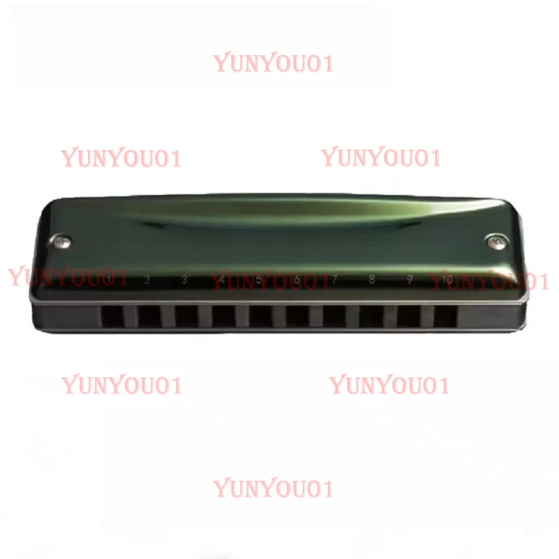 C-20 Olive 10-Hole Diatonic Blues Harmonica Major Key of C A D G E F