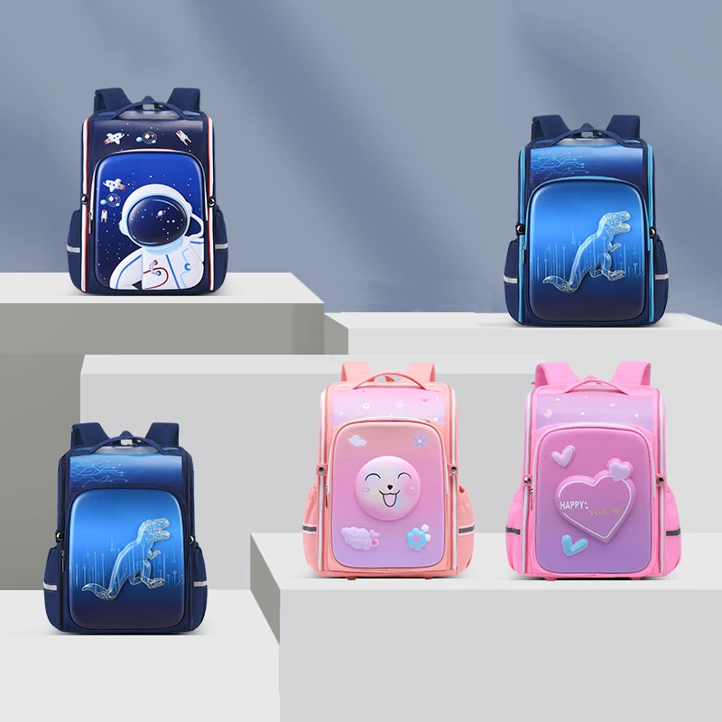 New Kids High Capacity Waterproof 1-6 Grade School bag 3D Cute Orthopedic School Bags For Girls Boys Cartoon Dinosaur Backpack