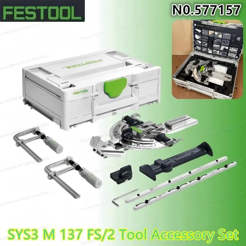 FESTOOL 577157, SYS3 M 137 FS/2 Precision Machining Tool Guide Rail Accessory Set (for Rapid Milling Machine Installation)