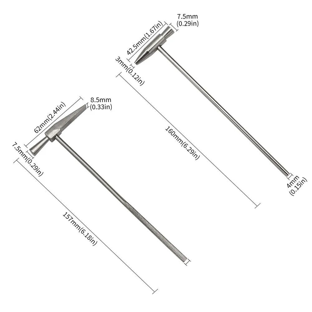 Marteau à double tête pour les touristes, petits outils de piano, réparation de montres