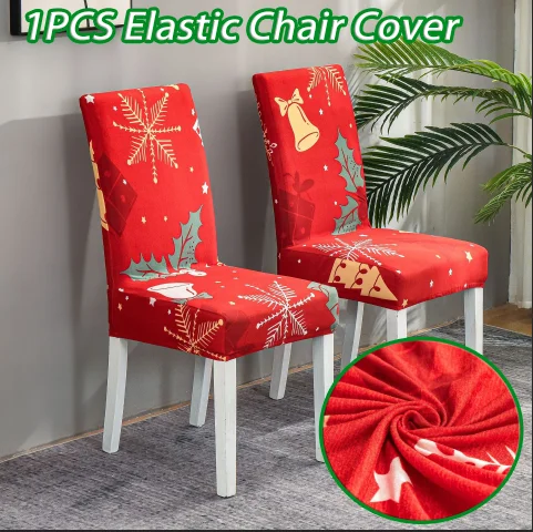 

1 шт. эластичный чехол для стула, декор для дома, Рождественская серия, чехол для обеденного стула, ресторан, универсальные чехлы на сиденья для стола, рождественские принадлежности