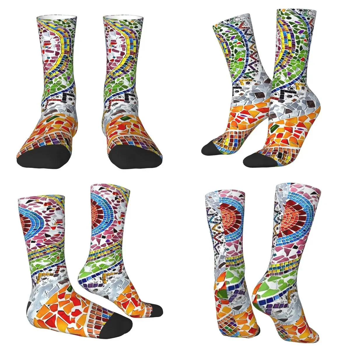 

Носки Gaudi Barselona с мозаикой, высококачественные носки в стиле Харадзюку, всесезонные длинные носки для мужчин и женщин, подарки на День святого Валентина