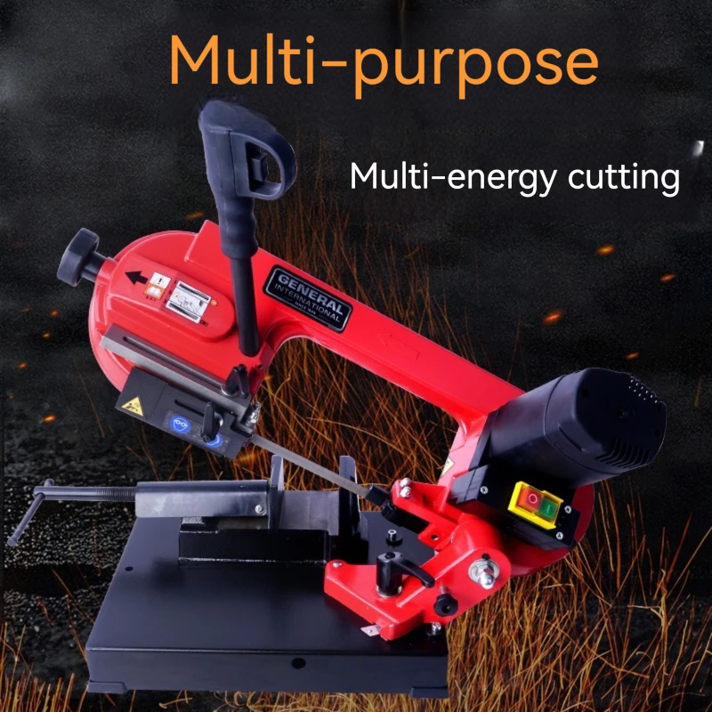 Multifunctional Band Saw Horizontal Band Cutting Machine Electric Sawing Machine 45°-90° Metal Cutting 220V