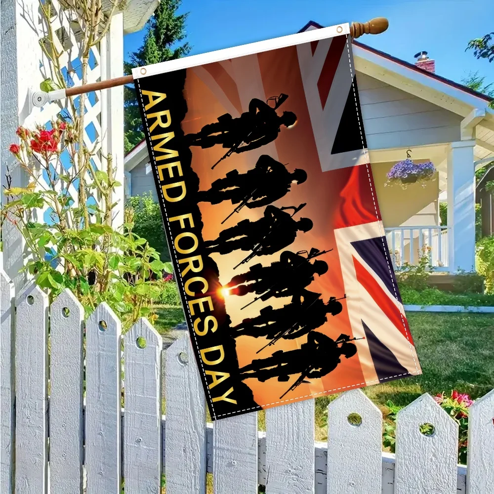 British Armed Forces Day Veterans Flag Durable Polyester Indoor Outdoor Decor Banner