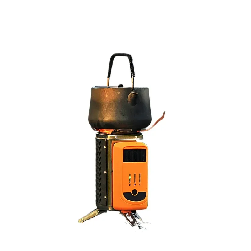 for Camping Furnace Portable Foldable Stainless Steel Wood Burning Stove with Power Generator for Backpacking Hiking Outdoor