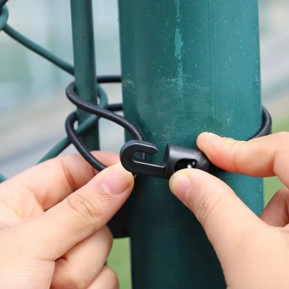 10Pcs New 10/15/25cm Bungee Cord with Hooks Nylon High Elasticity Expander Black Rubber Tensioner Camping Tarpaulin