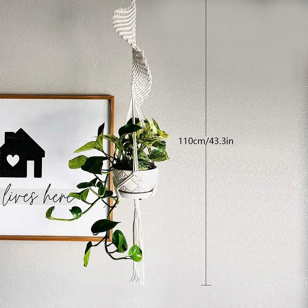 for Indoor Living Room Balcony Macrame Plant Hangers Handmade Garden Plant Pot Holder Decor Hanging Basket Cotton Rope
