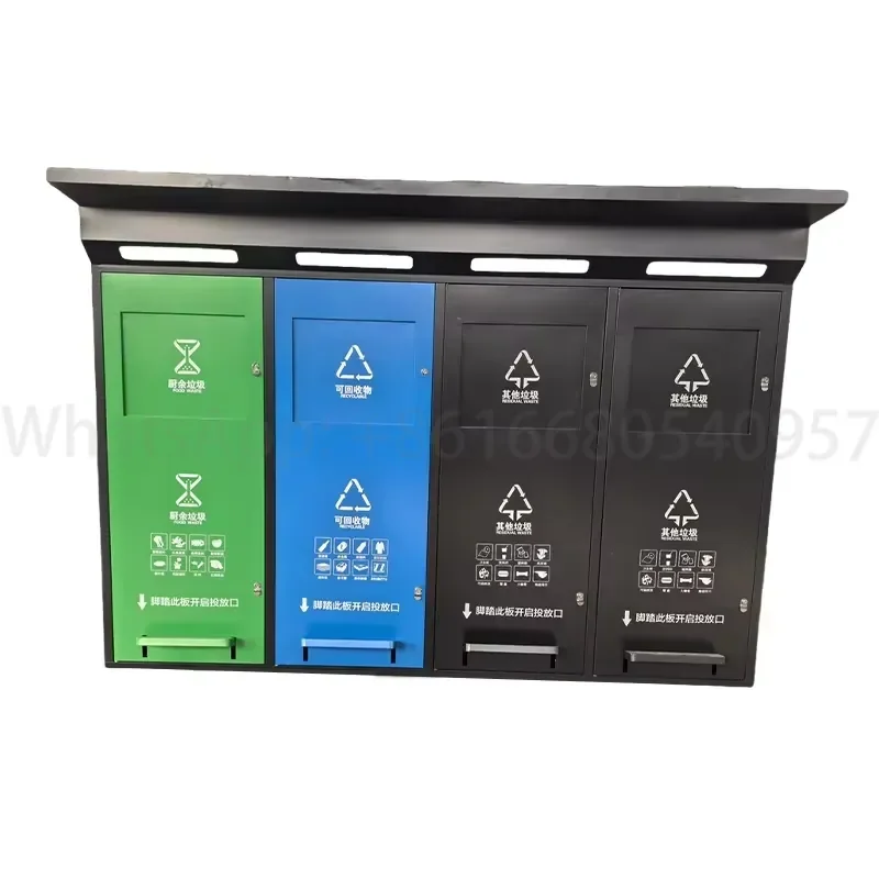 Cheap Factory Price Intelligent Sorting Four Grid Garbage Bin Suitable for Outdoor Community Sorting Stations