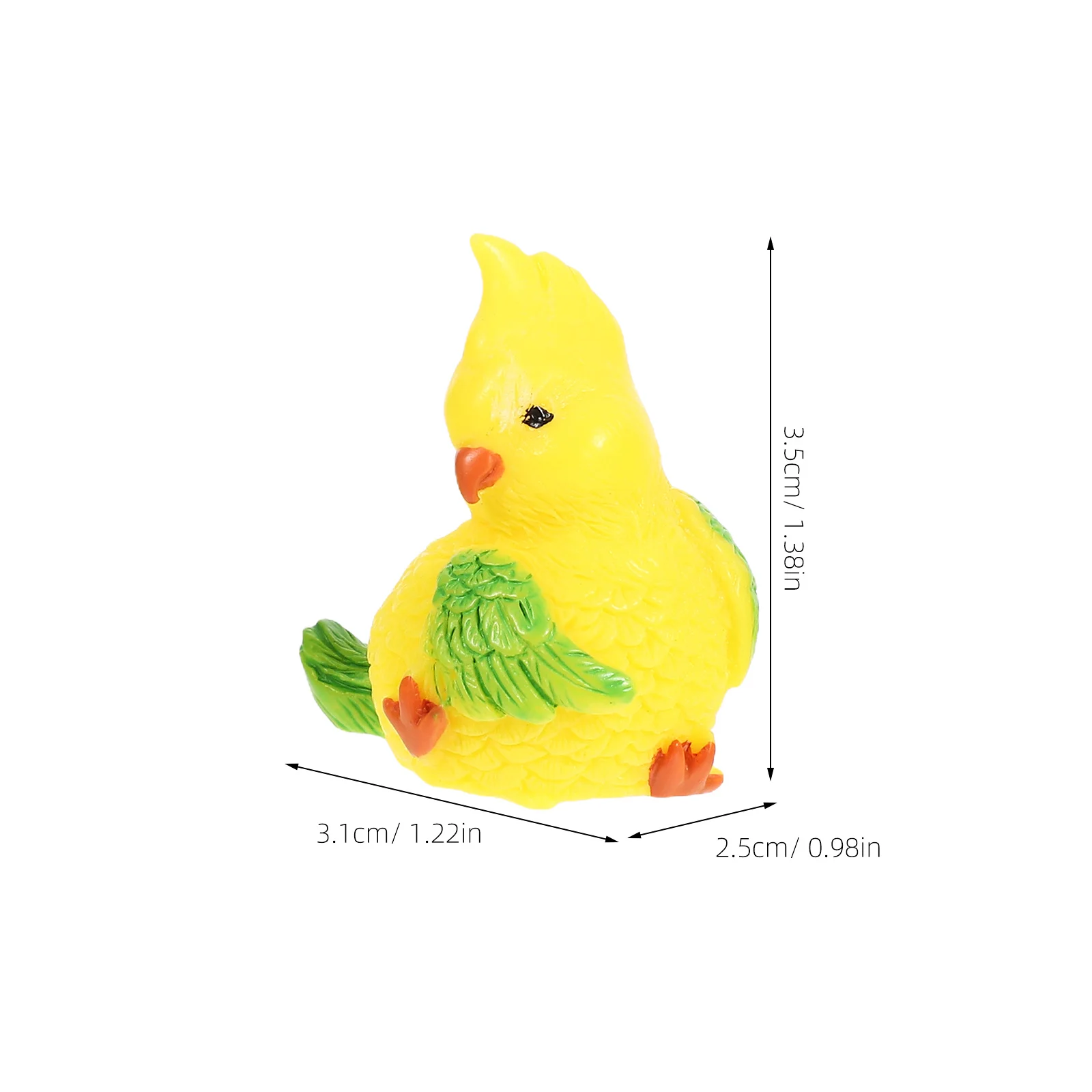 3 Stück niedliche Papageien-Mikrolandschaft, Kunstharz, Gartendekoration, kleiner bunter Vogel, Desktop-Ornament für Zuhause, Büro, Kunstharz, Handwerk