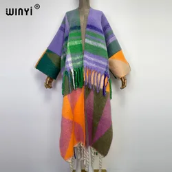 New WINYI Winter Women tassel Everyday personality Cardigan coat Loose dress robe longue Thick Warm free size Middle East Kaftan