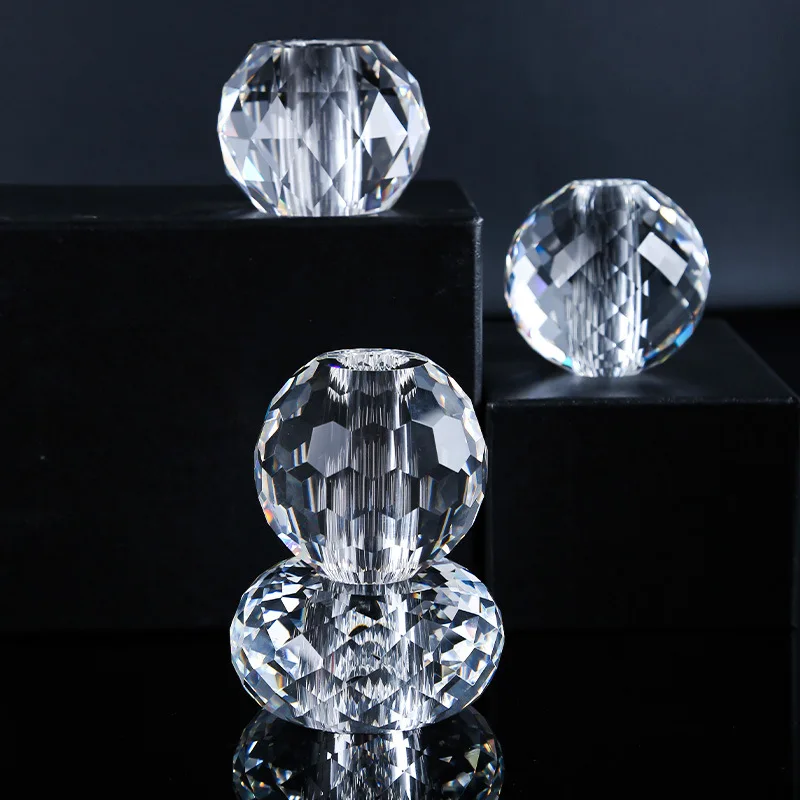 6cm Crystal Faceted Ball Glass Suncatcher Ball Hanging Ornament  Beads Spacer Chandeliers Wedding Decor Paperweight Centerpiece
