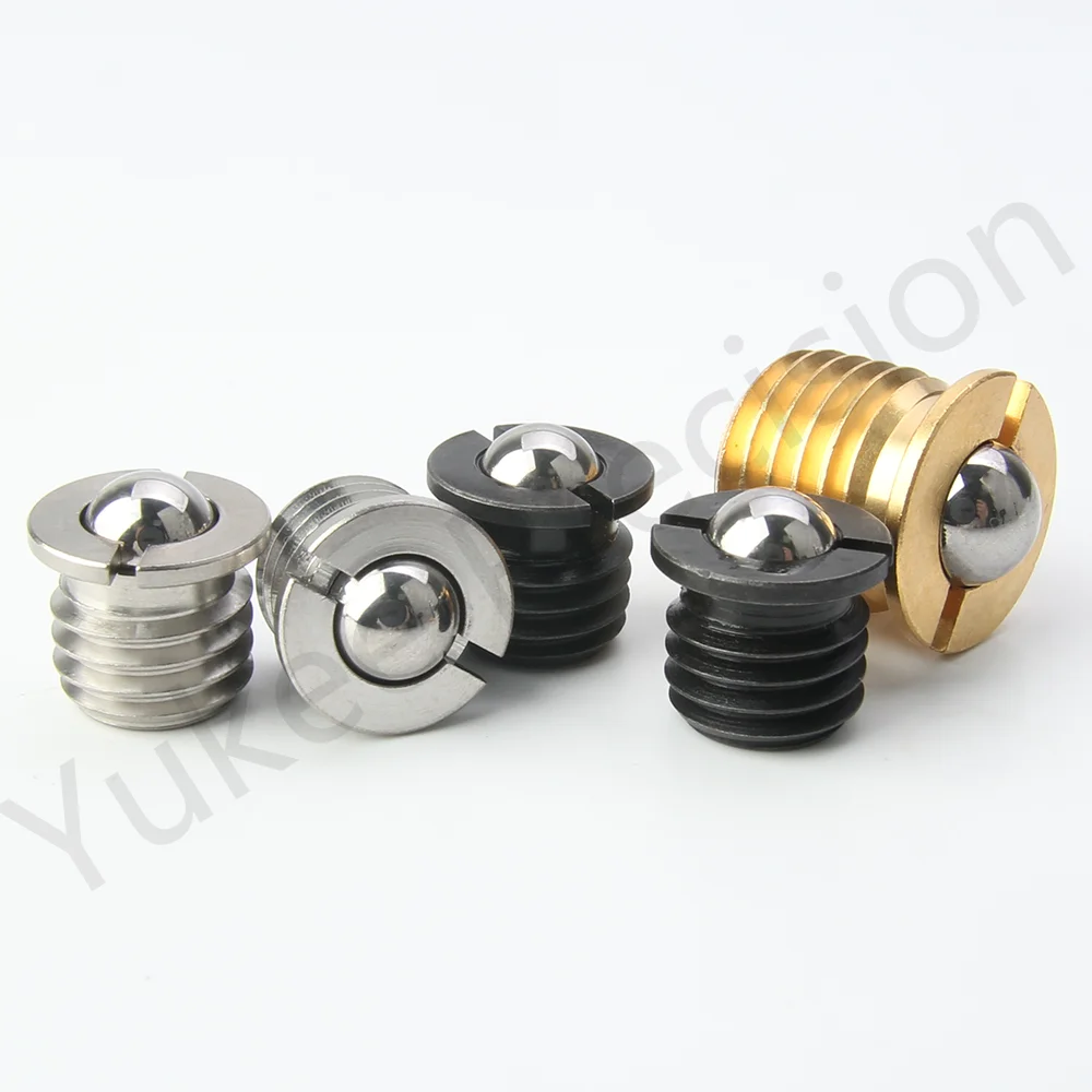 YK413 Hight Quality Slotted Spring Ball Plunger M5~M16 Brass/Carbon Steel/Stainless Steel Set Bolt With Flange Positioning Ball