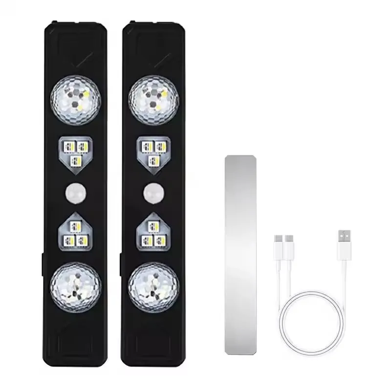 Automotive ambient lights, wireless LED automatic sensing, colorful voice control, interior decoration, wiring free foot lights