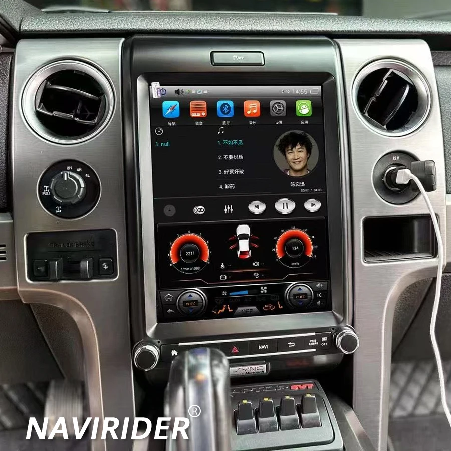 Unidade principal do reprodutor de vídeo multimídia de android para ford f150 f 150 raptor 2013-2015 rádio estéreo do carro 2 din