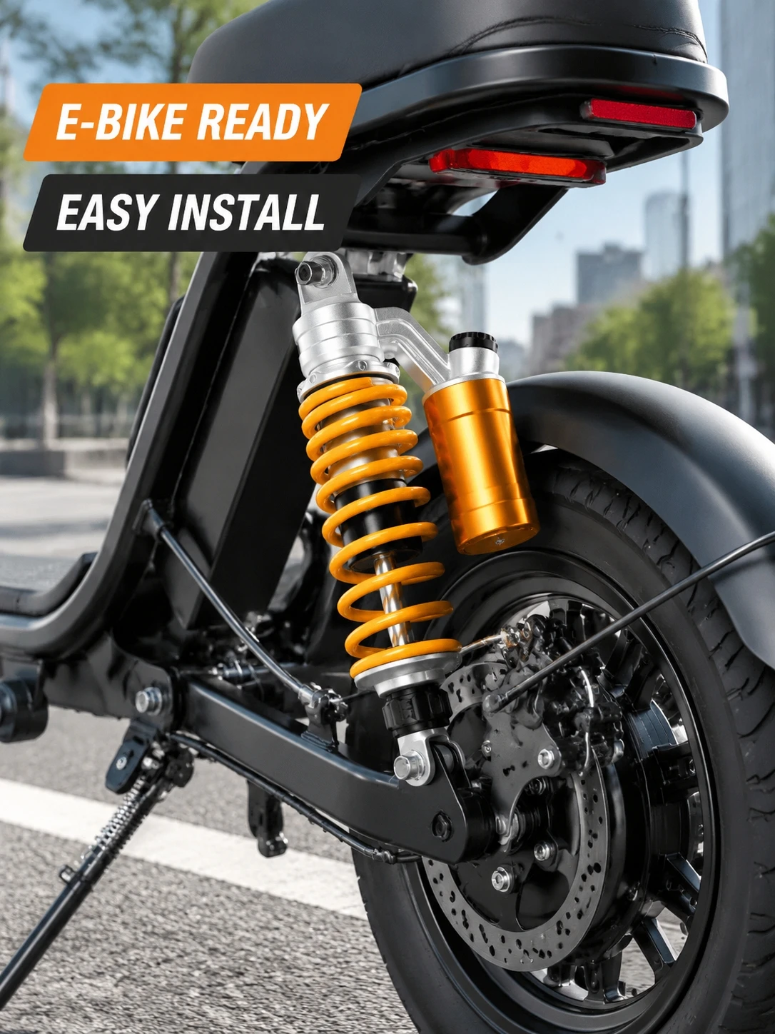 24 Level Adjustable Nitrogen Shock Absorber Rear Suspension With Auxiliary Gas Bottle For Motorcycle Scooter Refit