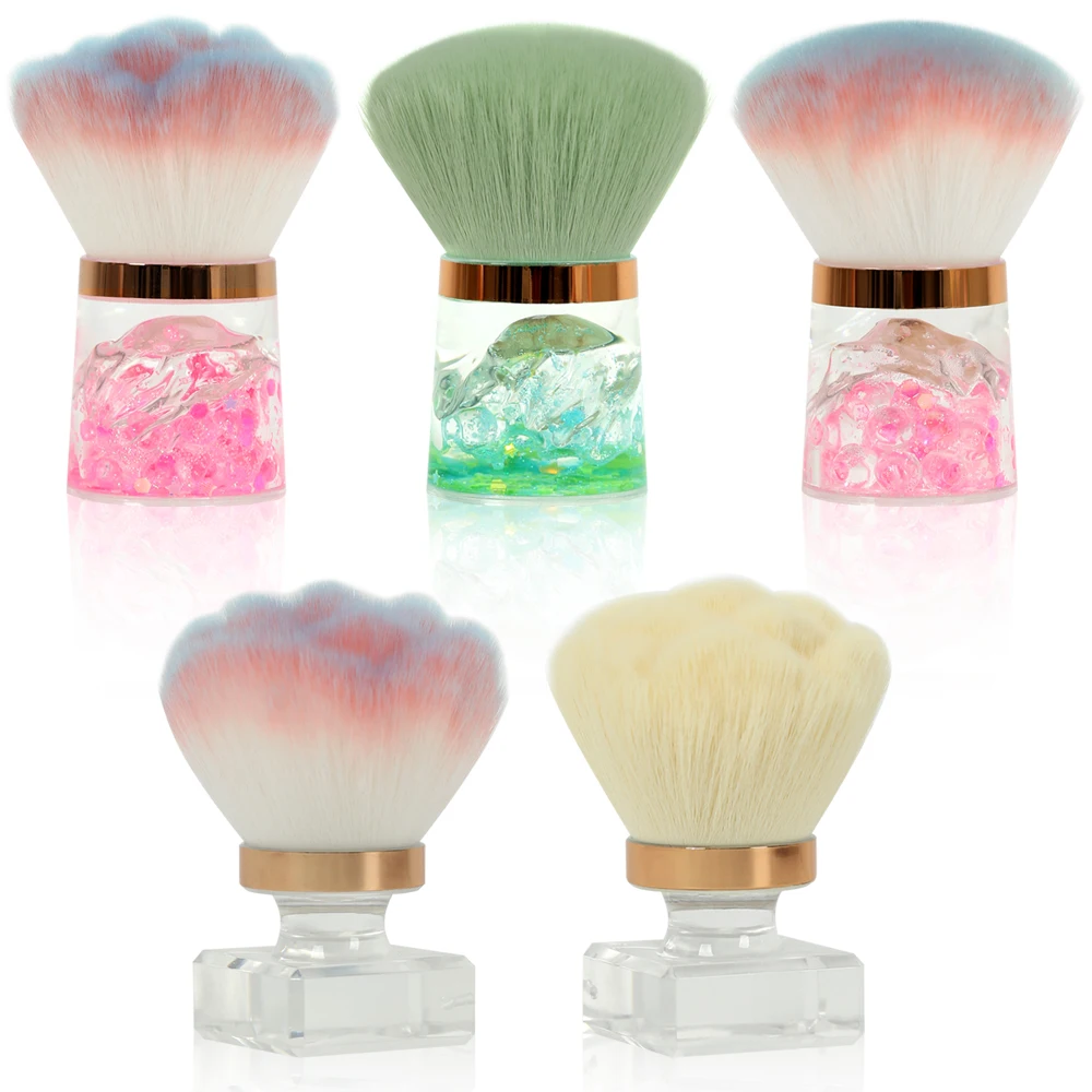 

Nail Art Dust Brush for Nails Plastic Handle Powder Remove Soft Cleaning Nail Brush For Manicure Gel Nail Accessories Tool