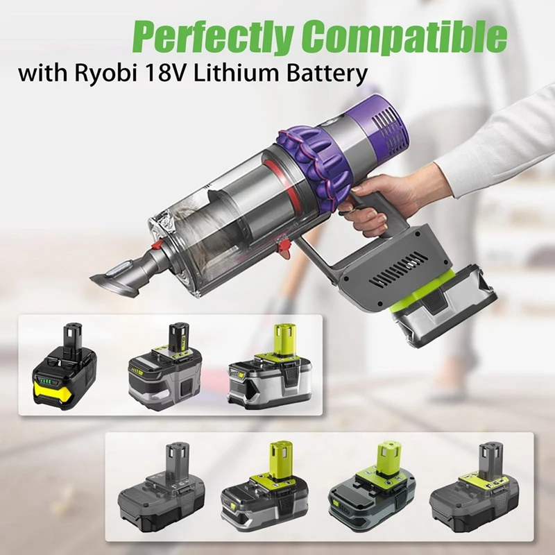 Battery Adapter RYO18V10 Adapter for 18V ONE+ Battery Convert to for V10 Cordless Vacuum Cleaner Stick Cyclone, Absolute
