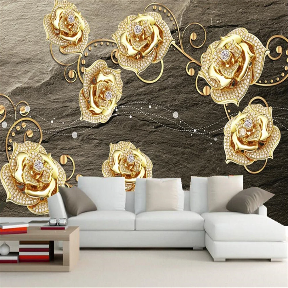 

Photo wallpapers European retro embossed diamond flower 3d wallpaper mural papel de parede wall bedroom kitchen cafe bar