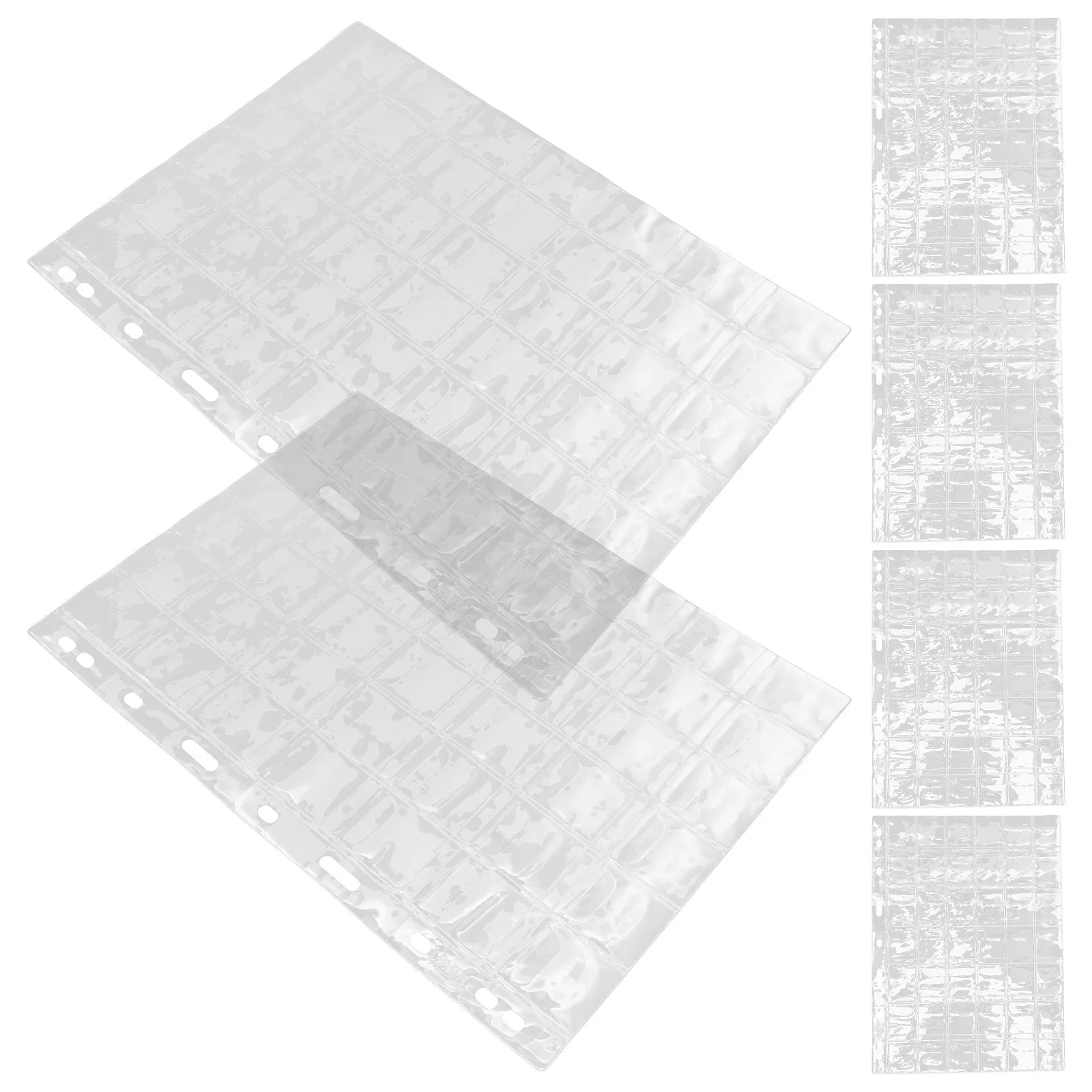 

6 Sheets Stamp Collecting Supply Coin Organizer Pages Clear Plastic Storage for Safe Stamp and Coin Collection Holder